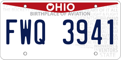 OH license plate FWQ3941