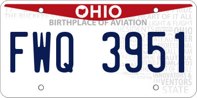 OH license plate FWQ3951