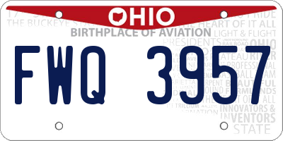 OH license plate FWQ3957