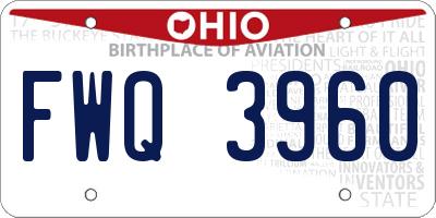OH license plate FWQ3960