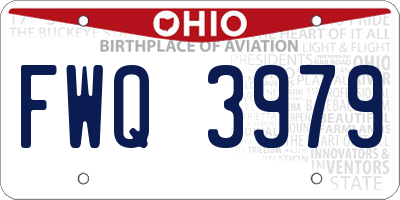 OH license plate FWQ3979