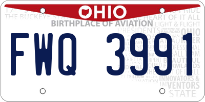 OH license plate FWQ3991