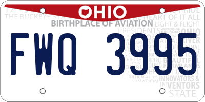 OH license plate FWQ3995