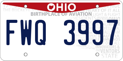 OH license plate FWQ3997