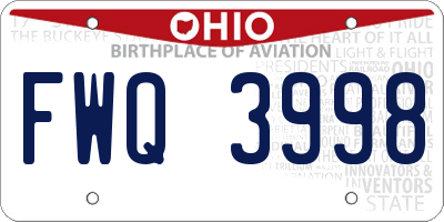 OH license plate FWQ3998
