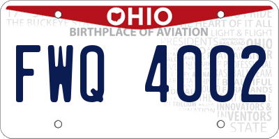 OH license plate FWQ4002