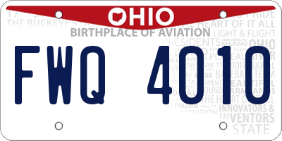 OH license plate FWQ4010
