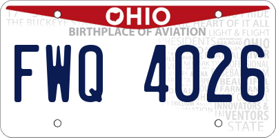 OH license plate FWQ4026