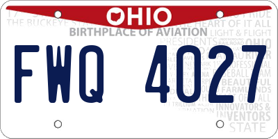 OH license plate FWQ4027