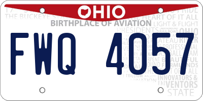 OH license plate FWQ4057