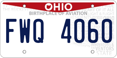 OH license plate FWQ4060