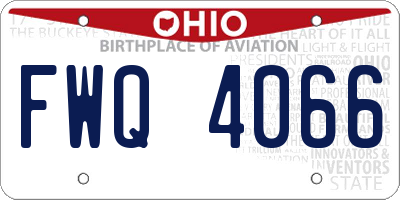OH license plate FWQ4066