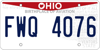 OH license plate FWQ4076