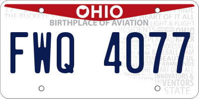OH license plate FWQ4077