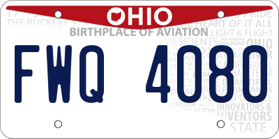 OH license plate FWQ4080