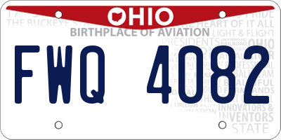 OH license plate FWQ4082