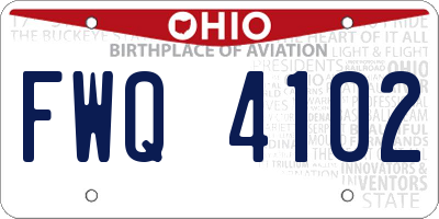 OH license plate FWQ4102