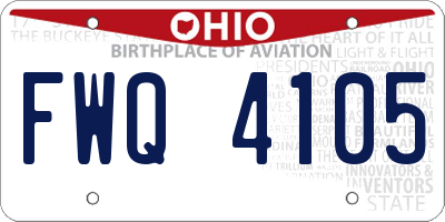 OH license plate FWQ4105