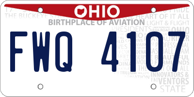 OH license plate FWQ4107