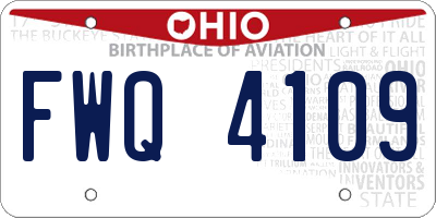 OH license plate FWQ4109