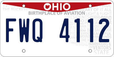 OH license plate FWQ4112