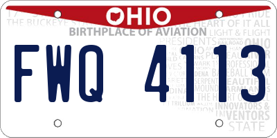 OH license plate FWQ4113