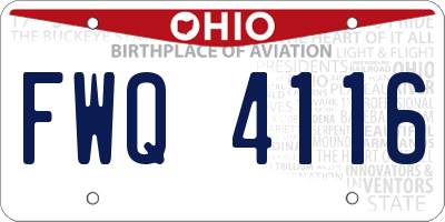 OH license plate FWQ4116