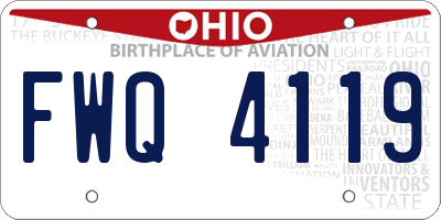 OH license plate FWQ4119