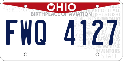 OH license plate FWQ4127