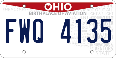 OH license plate FWQ4135