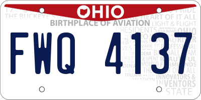 OH license plate FWQ4137