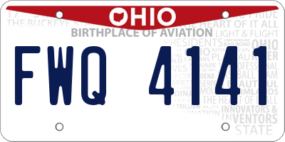 OH license plate FWQ4141