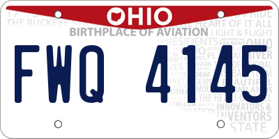 OH license plate FWQ4145