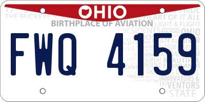 OH license plate FWQ4159