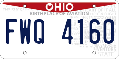 OH license plate FWQ4160