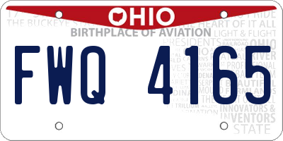 OH license plate FWQ4165