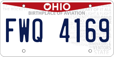 OH license plate FWQ4169