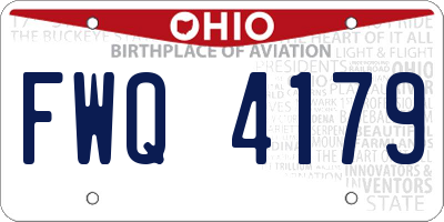 OH license plate FWQ4179