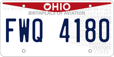 OH license plate FWQ4180
