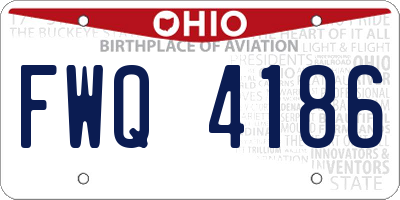 OH license plate FWQ4186