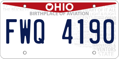 OH license plate FWQ4190