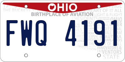 OH license plate FWQ4191