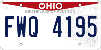 OH license plate FWQ4195