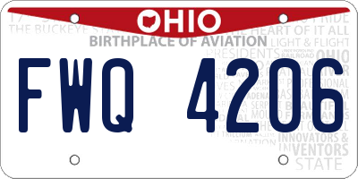 OH license plate FWQ4206