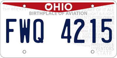 OH license plate FWQ4215