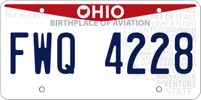 OH license plate FWQ4228