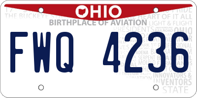 OH license plate FWQ4236