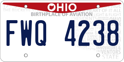 OH license plate FWQ4238
