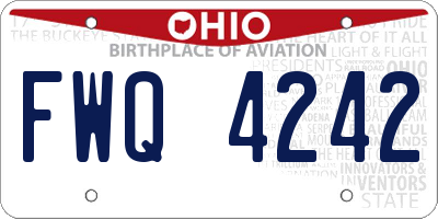 OH license plate FWQ4242