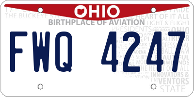 OH license plate FWQ4247